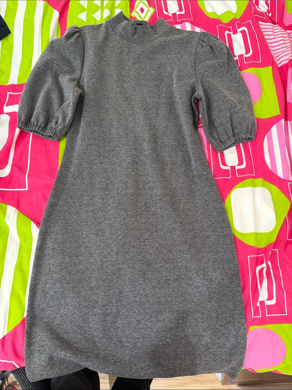 Chateau Grey Puff Sleeve Knit Dress